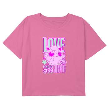 Girl's Pokemon 039 Love Jigglypuff Neon T-Shirt