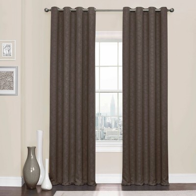 95"x52" Kingston Thermaweave Blackout Curtains Brown - Eclipse
