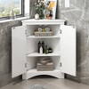 TOBILI  Triangle Bathroom Storage Cabinet with Adjustable Shelves, Freestanding Floor Cabinet for Home Kitchen - 4 of 4