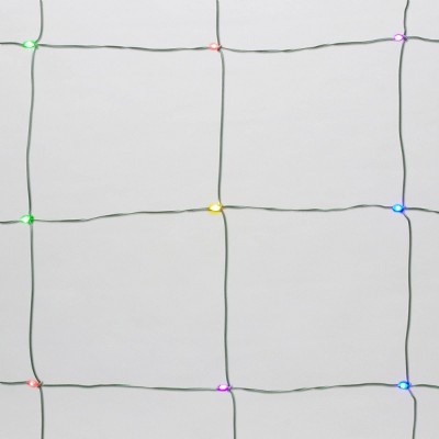 Philips 49ct Battery Operated LED Christmas Dew Drop Net Lights Multicolored with Green Wire