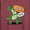 Women's - Disney - Rex Flex Lightweight French Terry Wide Neck Long Sleeve Graphic Shirt - 2 of 4