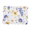 C&F Home 13" x 19" Lovely Blues Cotton Scalloped Rectangle Quilted Placemats, Set of 6 Floral Design All Seasons Kitchen Dining Dinner Table Machine - 3 of 4