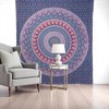 HomeRoots 92" X 84" Green Blue And Orange Mandala Cotton Hanging Tapestry - 2 of 4