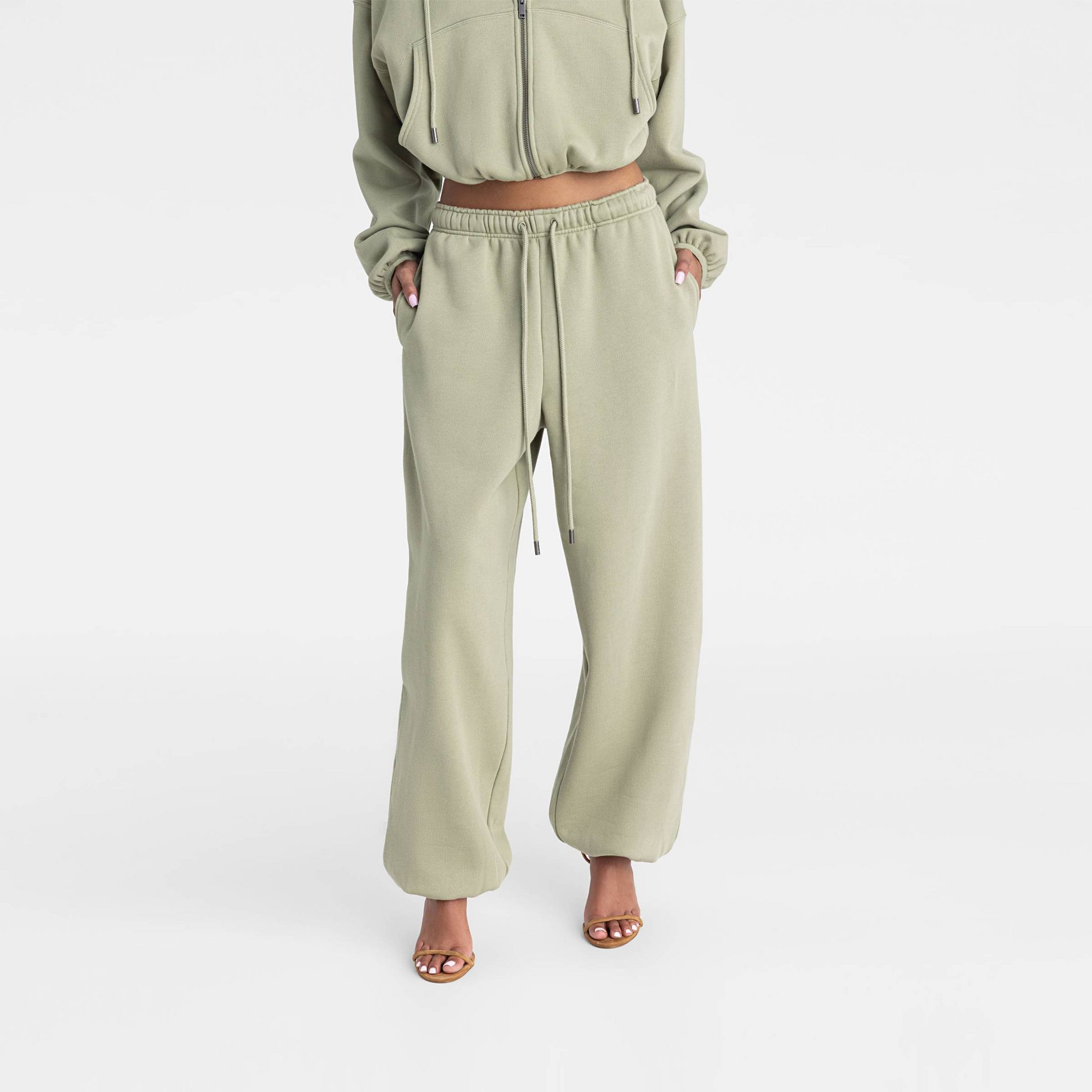 KBB by KAHLANA Women's High-Rise Straight Leg 'The Dwayne Sweats' - Olive Green S