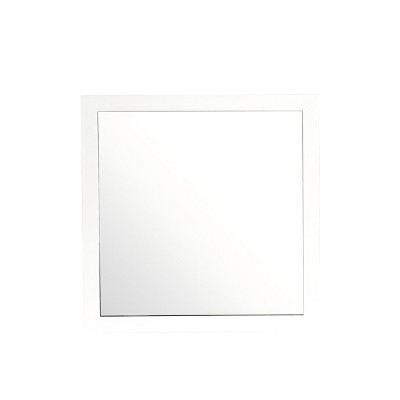 GlasFlength Decorative Wall Mirrors Contemporary Framed Mirror with Clean Elegant Design for Modern Living Spaces, White, 41"*1"*41"