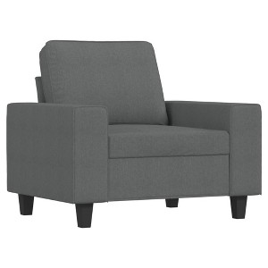vidaXL Sofa Chair in Dark Gray - Stylish and Comfortable 1-Seater Lounge Chair with Durable Fabric and Metal Frame, Ideal for Living Room or Office - 1 of 4