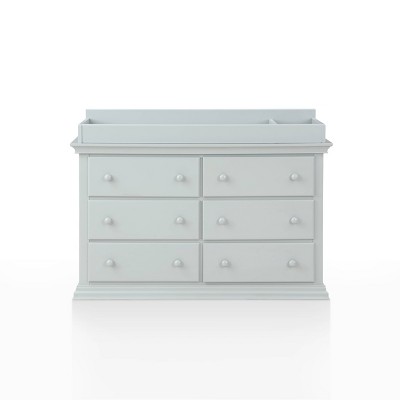 Gray Double Dresser with Dovetail Drawers and Ball Bearing Glides