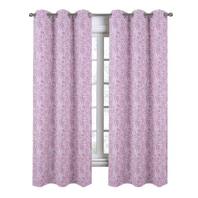 RT Designers Collection Liana Jacquard Grommet Curtain Panel Pair 36" x 84" Lilac