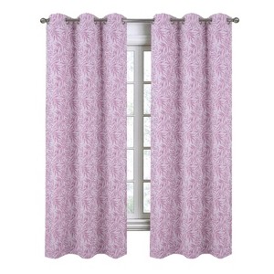 RT Designers Collection Liana Jacquard Grommet Curtain Panel Pair 36" x 84" Lilac - 1 of 4