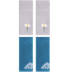 REGALWOVEN Cotton Soft Absorbent Floral Pattern Hand Towel 13" x 30" - 1 of 4