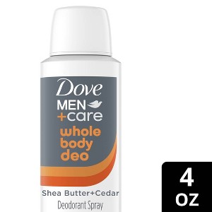 Dove Men+Care Aluminum Free Whole Body Deodorant Spray - Shea Butter & Cedar - 4oz - 1 of 4