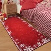 Christmas Snowflake Area Rug, Indoor Floor Carpet Washable with Non Slip Backing, Low Pile Stain Resistant Floor Mat for Living Room, Nursery - 2 of 4