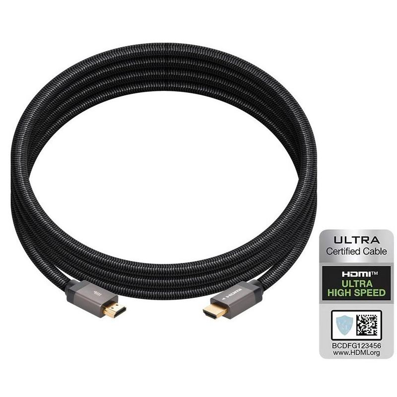 Monoprice 8K Braided HDMI 2.1 Cable - 6 Feet - Black | Ultra High Speed, 48Gbps, Compatible With Sony PS5 / Microsoft / Xbox Series X & Series S and, 4 of 7