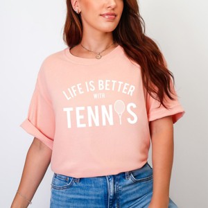 Simply Sage Market Life Is Better With Tennis Garment Dyed Tee - 1 of 4