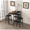 Gulches 3-Piece Counter Height Dining Set for 2 - PU Leather Upholstered Stools with 3 Storage Shelves, MDF & Metal Frame, Space-Saving - 4 of 4