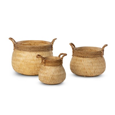 Park Hill Collection Natural Bamboo Lanai Baskets