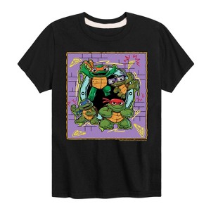 Boys' - Teenage Mutant Ninja Turtles Mutant Mayhem - Mini Badge Short Sleeve Graphic T-Shirt - 1 of 4