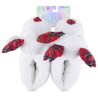 Love 83 3D PLUSH PLAID ANTLER REINDEER NOVELTY SLIPPER - Makes a Great Holidy Gift
