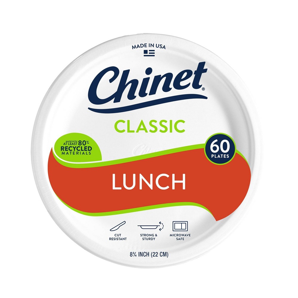 Chinet Classic Lunch Plate 8 3/4" - 60ct