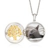 Ross-Simons 0.10 ct. t.w. Diamond Tree-Of-Life Locket Pendant Necklace in 2-Tone Sterling Silver Size 18 - 3 of 4