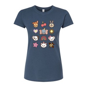 Women's - Disney Classics - Character Group With Icons Fitted Graphic T-Shirt - 1 of 3
