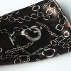 Slickblue Chocolate Silk Scarf with Circle Chain Print - Lightweight, Soft & Stylish Fashion Accessory for Women, 2 Sizes - 2 of 4