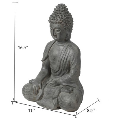 Gray Magnesium Oxide Sitting Buddha Garden Statue