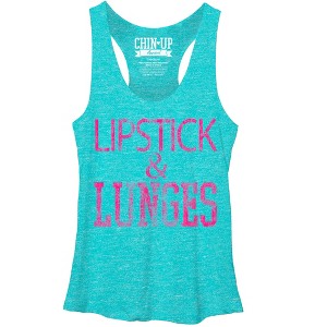 Women's CHIN UP Lipstick Racerback Tank Top - 1 of 3