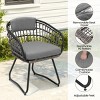 Pellebant Patio Rattan Dining Chairs Set Outdoor Dining Chairs with Cushions and Armrest Wicker Dining Armchairs Porch Chairs - 3 of 4