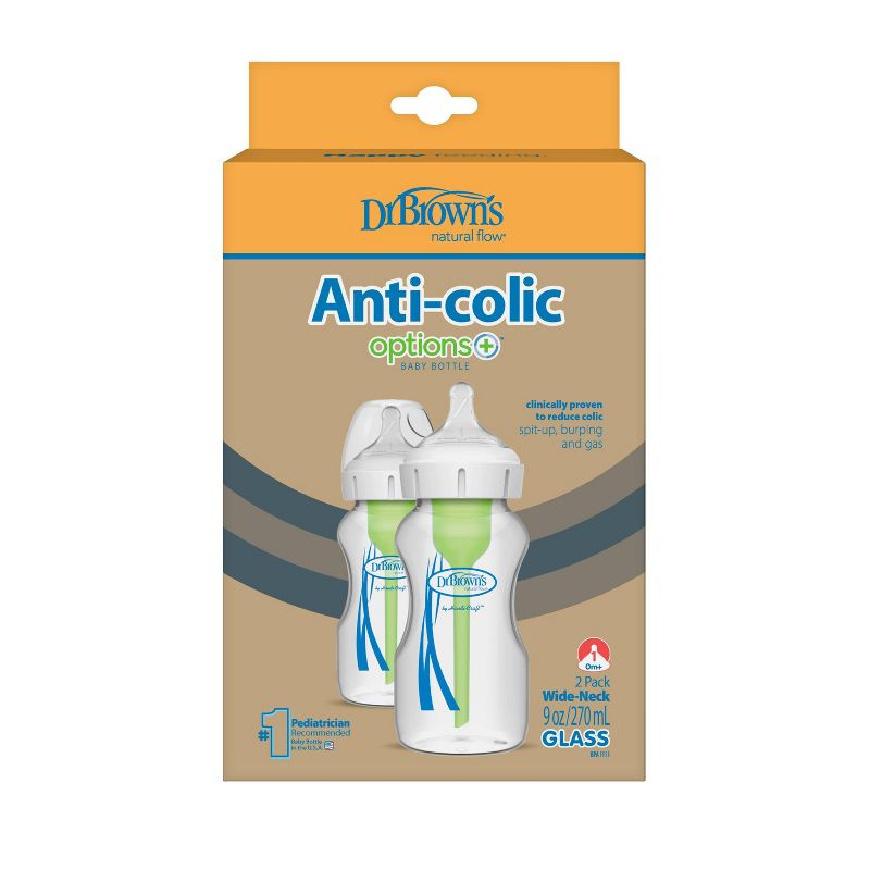Dr. Brown's Options+ Wide-Neck Anti-Colic Glass Baby Bottle - 2pk , 3 of 18