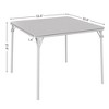 Garvee 33.6" Folding Table - Square Card Table w/PU Cushion, Metal Frame for Office/Camping, Black/Beige/Gray - 2 of 4