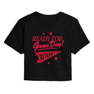 Women's - Instant Message - Ready For Game Day Cropped Graphic T-Shirt - 1 of 4