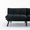 Okak Modern Sofa Bed Futon Couch, Convertible Small Sleeper Sofa Bed Loveseat Recliner for Small Apartments, living Room, Black - 4 of 4