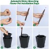 Tall Planters Set of 2, Self Watering Plant Pots with Water Level Monitor, Outdoor Planters with Wheels, Indoor Flower Pots - 3 of 4