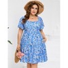Coolmee Womens Plus Size Summer Midi Dresses Casual Ruffle Sleeve Tiered Swing Sundress with Pockets - 2 of 4