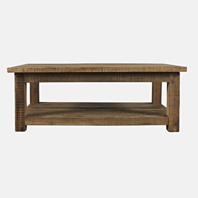 Jofran, Reclamation 50" Rustic Reclaimed Solid Wood Coffee Table with Storage Shelf - Brown