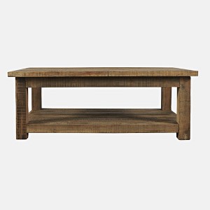 Jofran, Reclamation 50" Rustic Reclaimed Solid Wood Coffee Table with Storage Shelf - Brown - 1 of 4