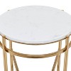 21.4" Contemporary Metal and Marble Accent Table Gold - Olivia & May: No Assembly, Indoor Use - 4 of 4