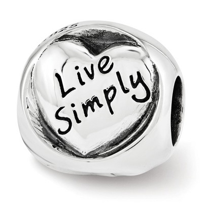 Black Bow Jewelry Sterling Silver Live Love Laugh 3-Sided Trilogy Bead Charm