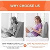 Hachikiko Velvet Back Support Pillow - Removable Cover, Curved Reading Pillow for Bed & Couch, White (23.5"x20"x5") - 4 of 4