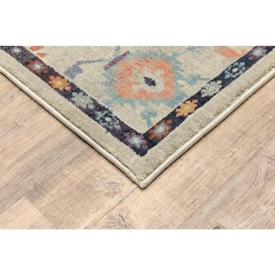 Xanadu Beige and Blue Synthetic Area Rug