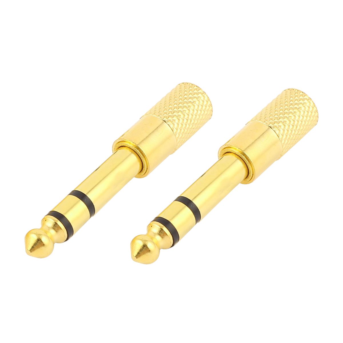 Unique Bargains Metal Gold Tone Black Adapter 2 Pcs - thumbnail 3