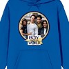 Boy Meets World Group Art Circle Long Sleeve Royal Blue Women's Hooded Sweatshirt - 2 of 2