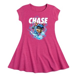 Girls' - Paw Patrol - Chase Lightning Fit & Flair Cap Sleeve Dress - 1 of 3