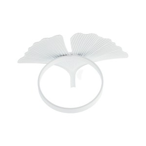 Unique Bargains Napkin Rings Gingko Leaves Stainless Steel 1 Pc - 1 of 3