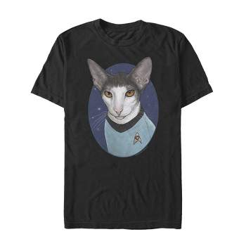 Men's Star Trek Captain Kirk Cat T-shirt - Black - X Large : Target
