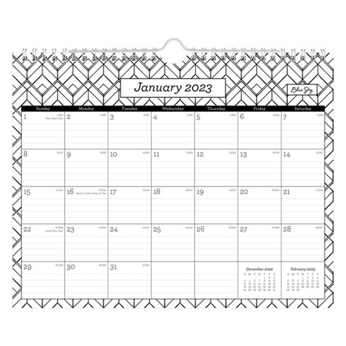 2023 Wall Calendar 11"x8.75" Loeffler Light - Blue Sky : Target
