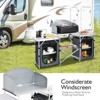 Tangkula Portable Camping Kitchen Table Aluminum Fold-Up Camping Kitchen with Windscreen for BBQ, Picnic, Party  Gray/Black - 4 of 4