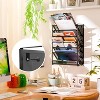 Simple Trending Wall File Organizer, Mesh 7-Tier Vertical Hanging File Holder, Desktop Metal Files Rack for Office and Home, Black - 2 of 4