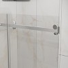 60"x58" Frameless Sliding Bathtub Door, 1/4"(6mm) Clear Tempered Glass with Easy-Clean Coating, Heavy-Duty 304 Stainless Steel, Chrome Finish - 3 of 4